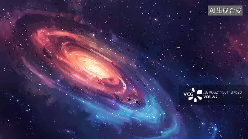 【AI数字艺术】梦幻螺旋星系图片素材