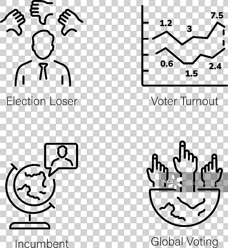 选举结果线性图标合集图片素材