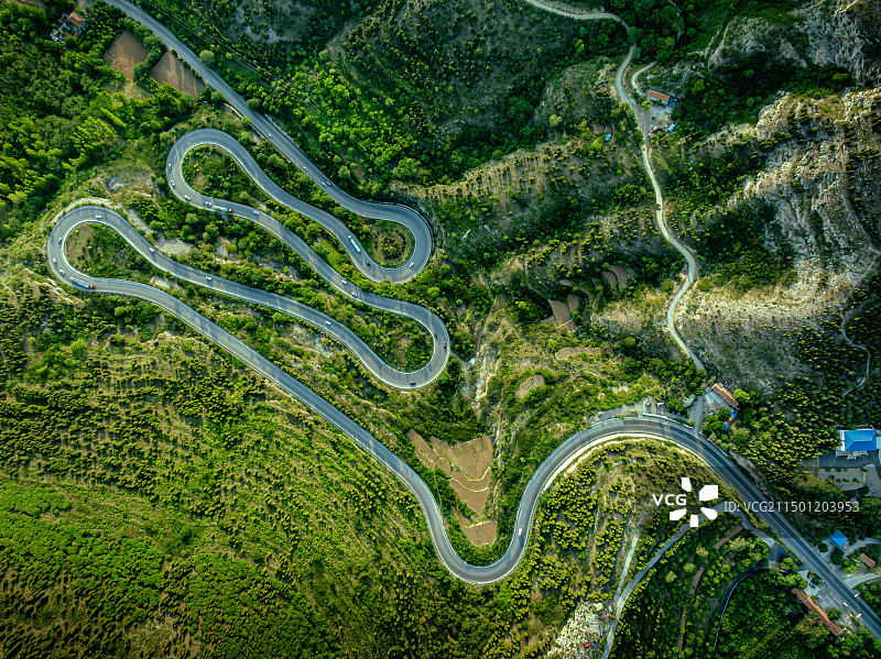 青州牛角岭盘山路图片素材
