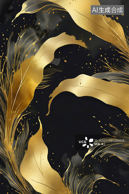 【AI数字艺术】奢华黑金创意海报模版图片素材
