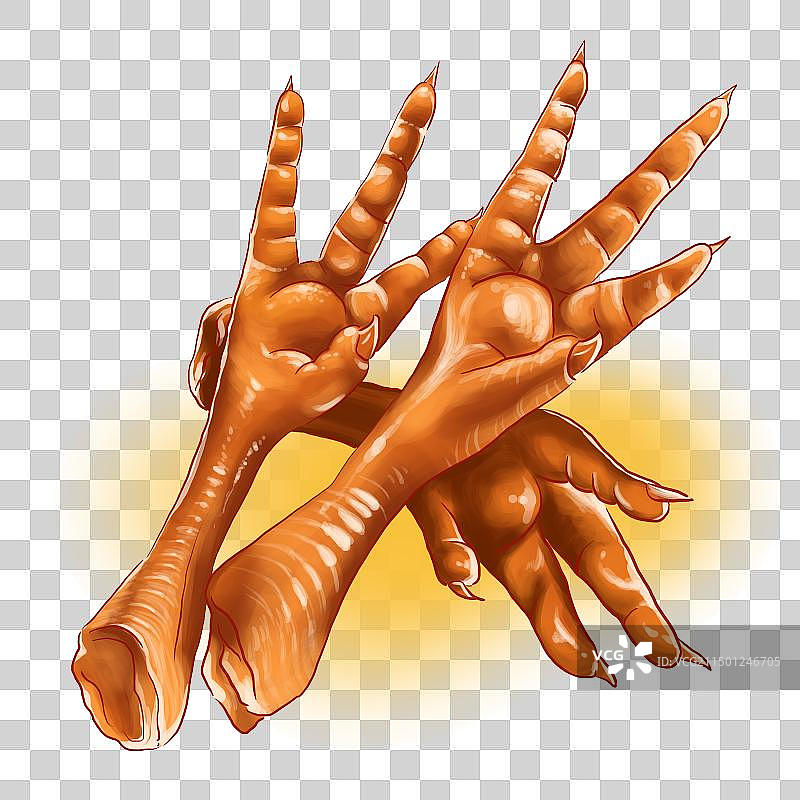 鸡爪矢量插画分层元素图片素材