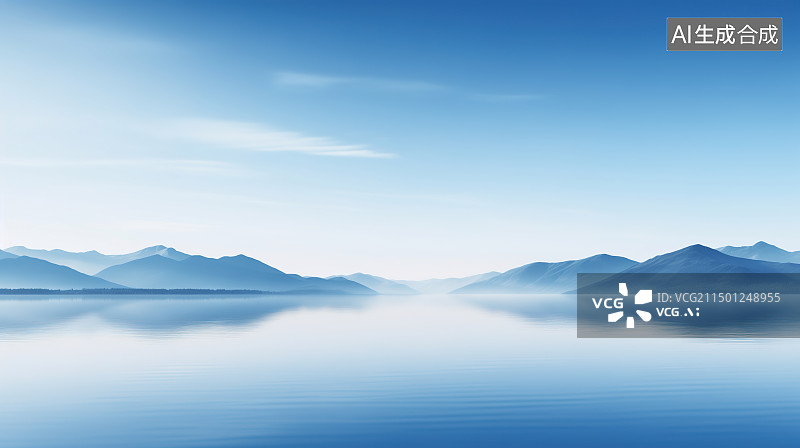 【AI数字艺术】极简主义山水简约背景  商务科技图片素材