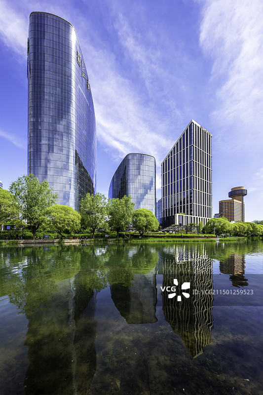 亮马河国际风情水岸建筑全景风光图片素材