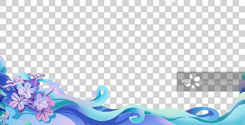 海浪插画效果图图片素材