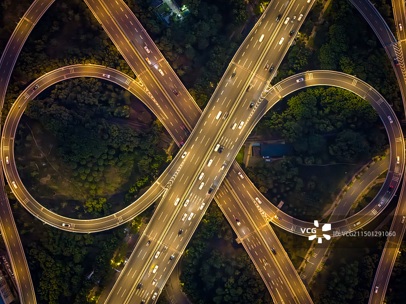 航拍武汉二环线马鹦路立交桥匝道图片素材