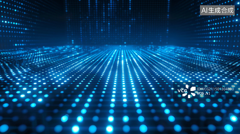 【AI数字艺术】发光的点状虚拟背景图片素材