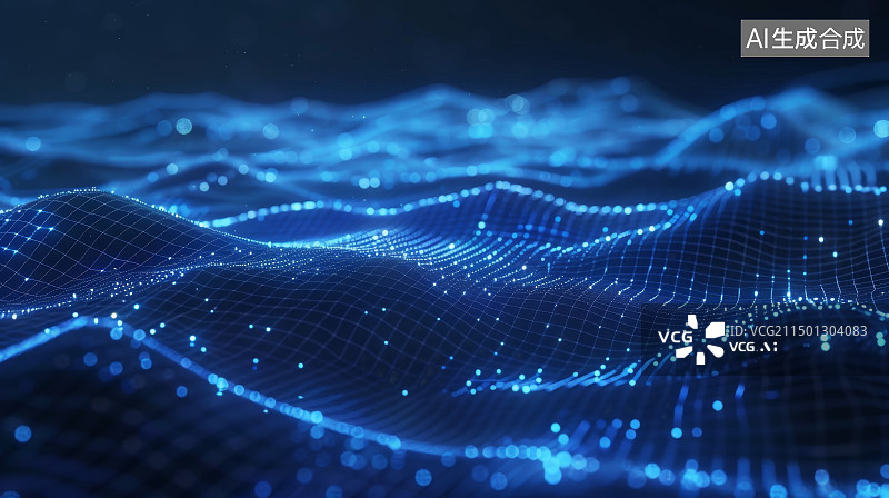 【AI数字艺术】发光的点状虚拟背景图片素材