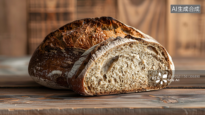 【AI数字艺术】桌子上面包的特写镜头图片素材