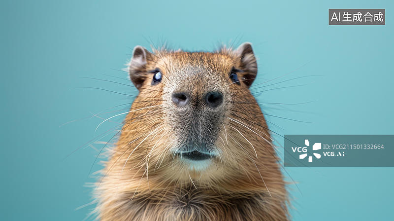 【AI数字艺术】可爱的动物豚鼠的特写肖像图片素材