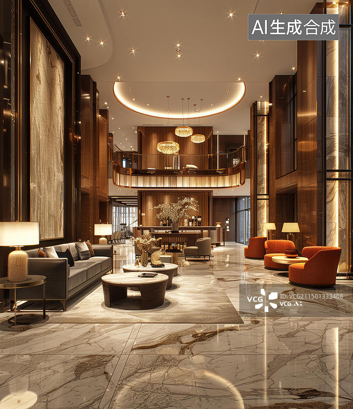 【AI数字艺术】酒店大堂的AI图片图片素材