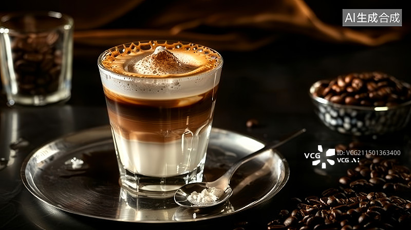 【AI数字艺术】浓郁艺术的意式咖啡享受图片素材