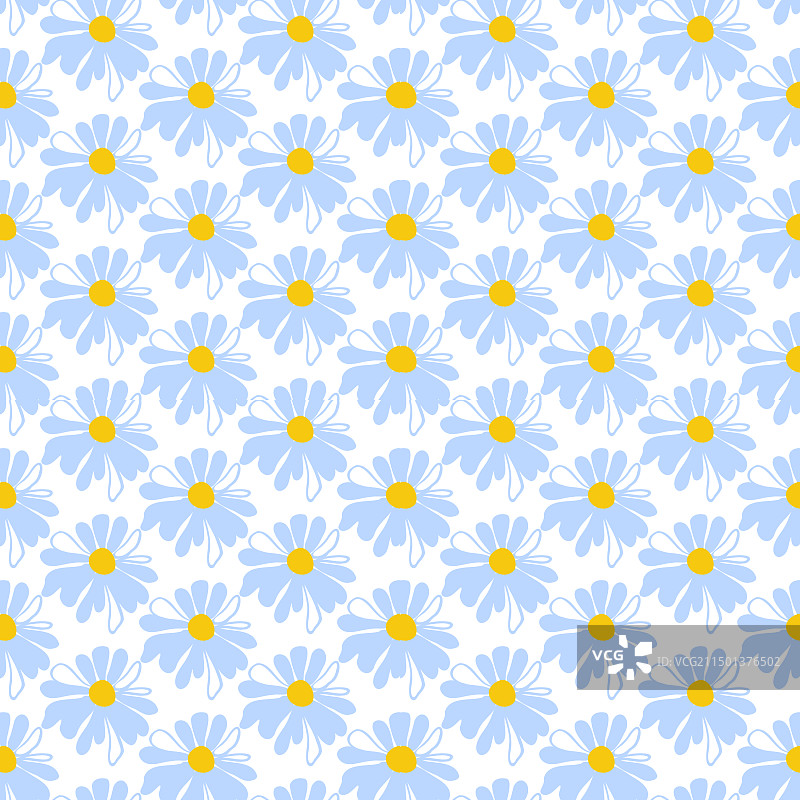 白色雏菊花朵草地无缝图案图片素材