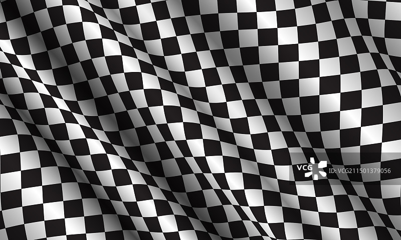 在白色空白区域上飘扬的格子旗图片素材