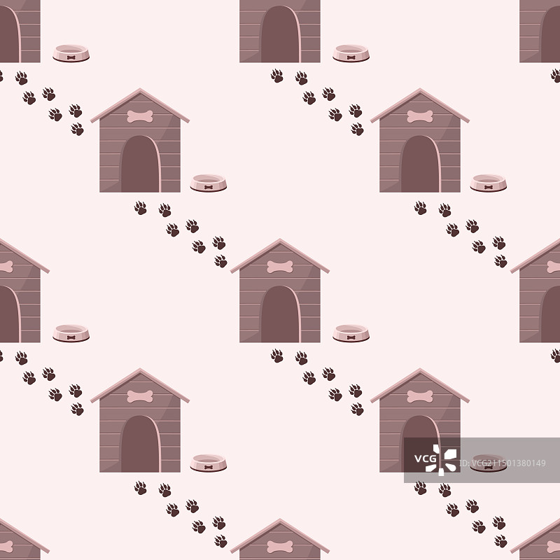 狗屋爪印无缝图案图片素材