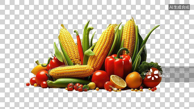 【AI数字艺术】新鲜蔬果免抠元素图片素材