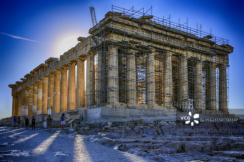 希腊雅典的帕特农神庙图片素材