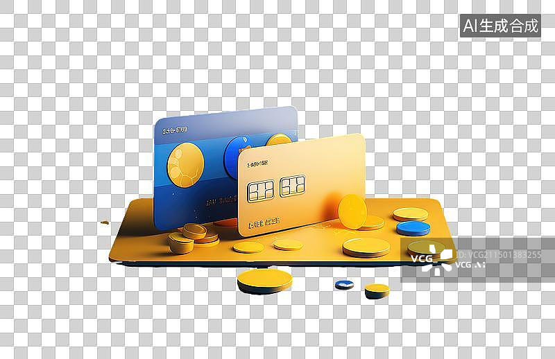 【AI数字艺术】信用卡货币金融概念免抠元素图片素材