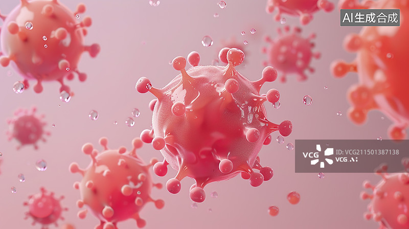 【AI数字艺术】病毒结构模型背景图片素材
