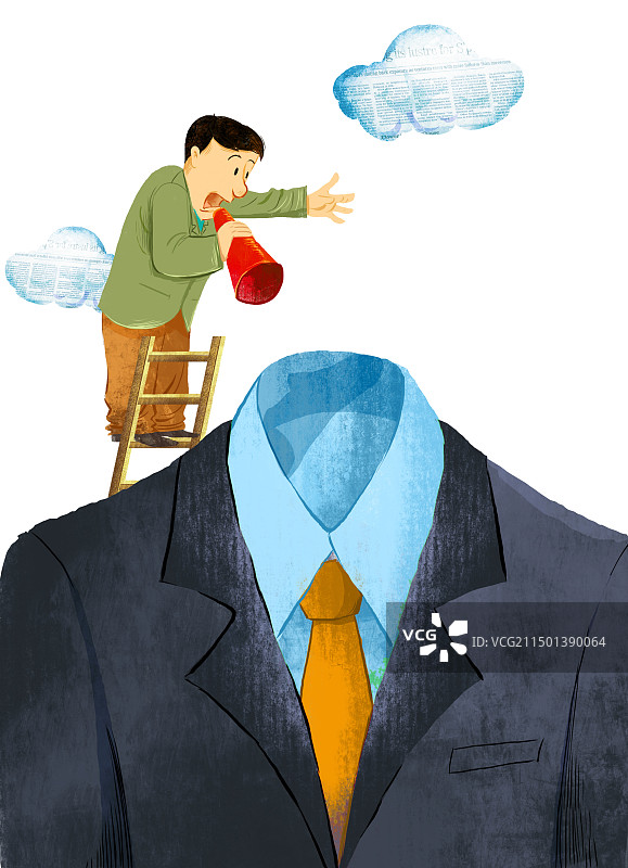 试图叫醒逃避现实的上班族图片素材