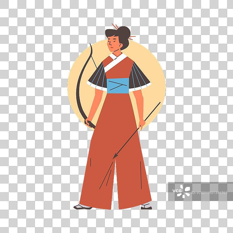 以女性射手为特色的醒目角色图片素材