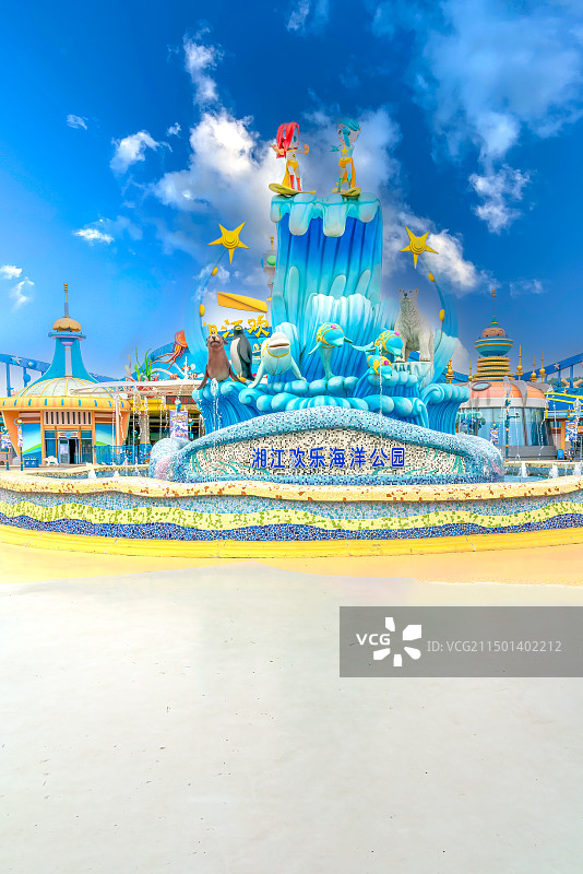 长沙湘江欢乐海洋公园, 湘江欢乐城,大王山,竖幅图片素材