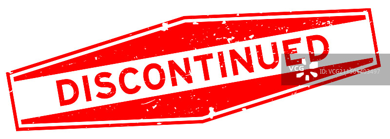 红色已停产词六边形橡胶印章图片素材