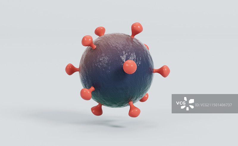 卡通变异毒株3D插画图片素材
