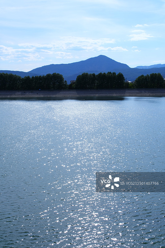 干涸时期的丽江清溪水库图片素材