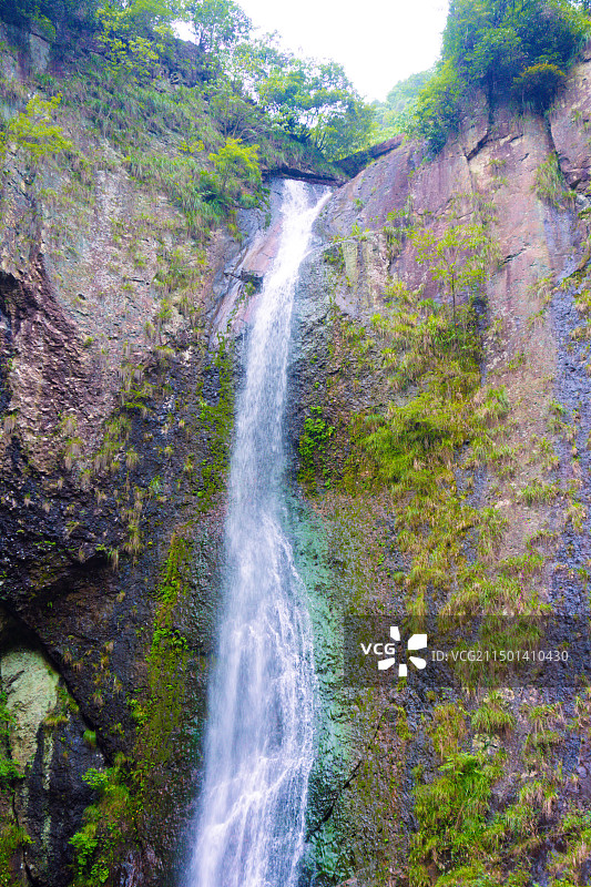 建国村飞龙瀑布图片素材