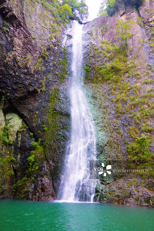 建国村飞龙瀑布图片素材