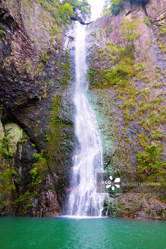 建国村飞龙瀑布图片素材
