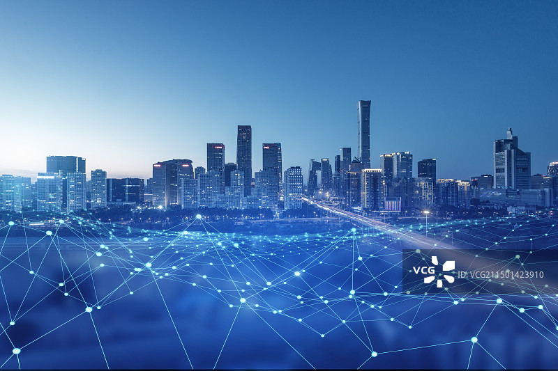 城市风光科技感线条图片素材