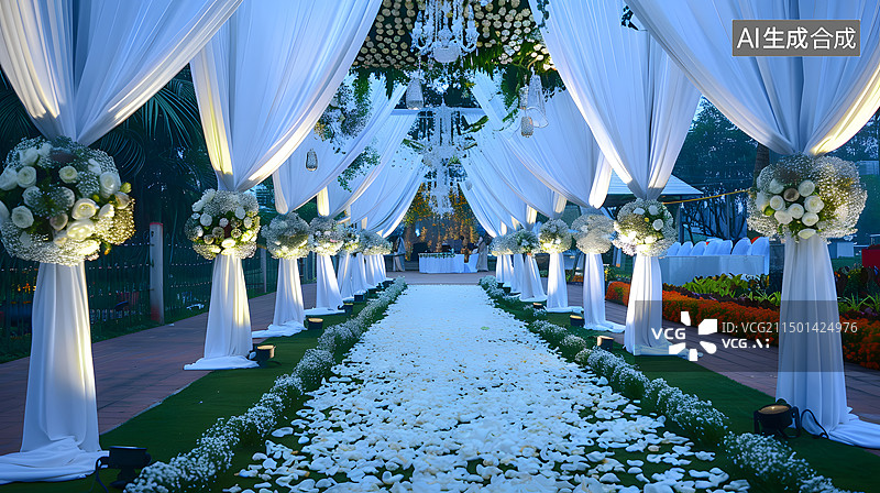 【AI数字艺术】婚礼布置场景图片素材