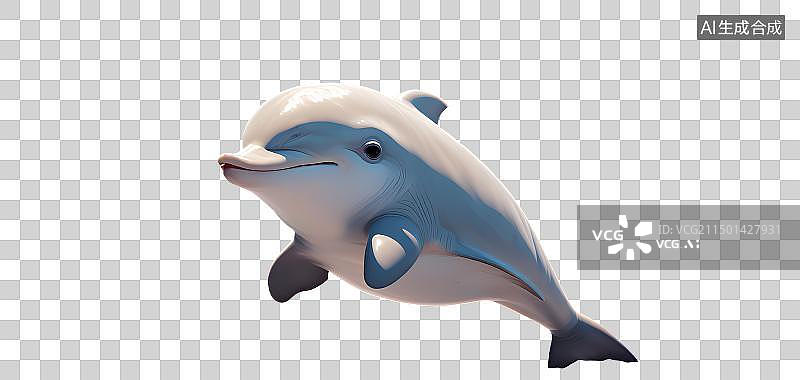 【AI数字艺术】可爱的卡通小海豚，免抠素材图片素材