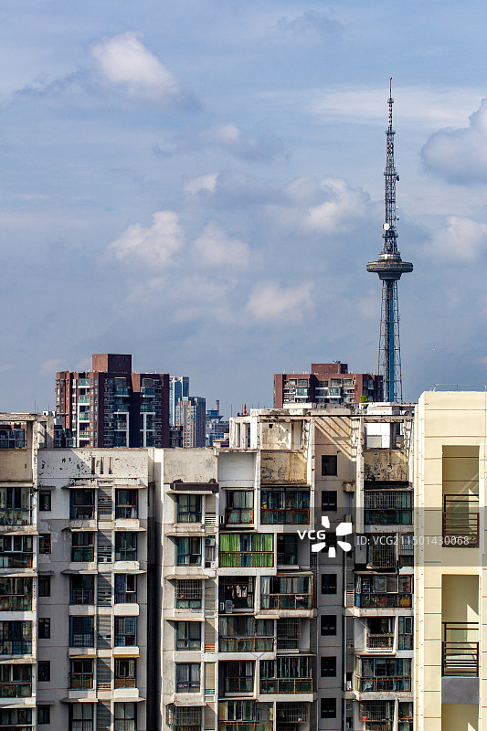 四川绵阳地标电视塔各角度景观图片图片素材