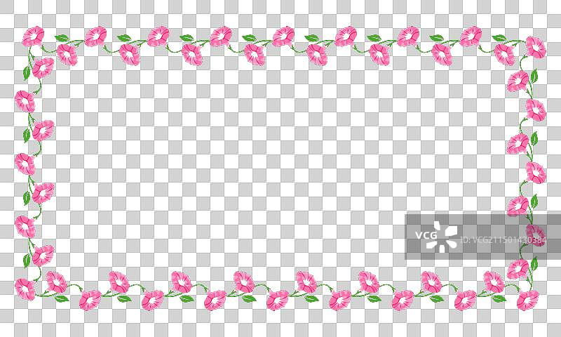 粉色牵牛花边框素材图片素材