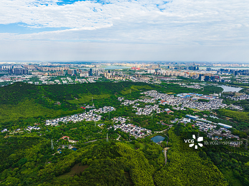 航拍长三角太湖流域城乡融合绿色生态环境图片素材