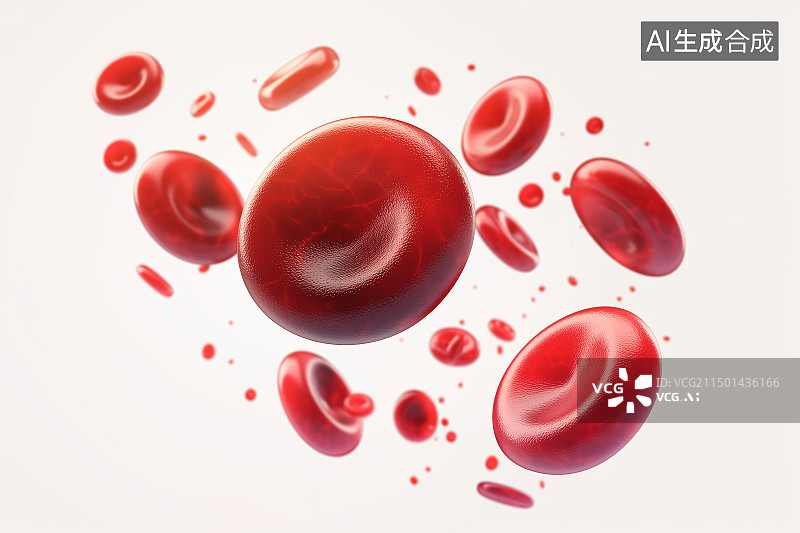 【AI数字艺术】白色背景下的红细胞艺术插画插图图片素材