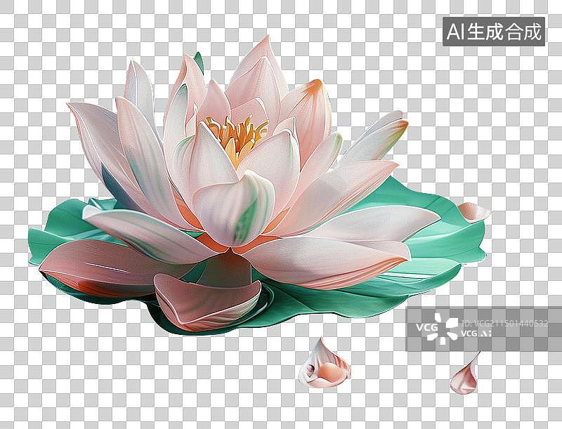 【AI数字艺术】国风质感夏天荷花特写图片素材