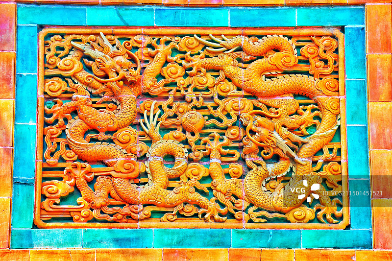 北京北海公园-龙壁画图片素材