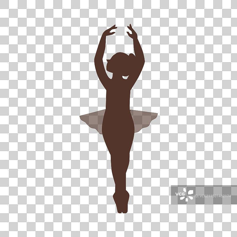 儿童芭蕾舞演员剪影图片素材