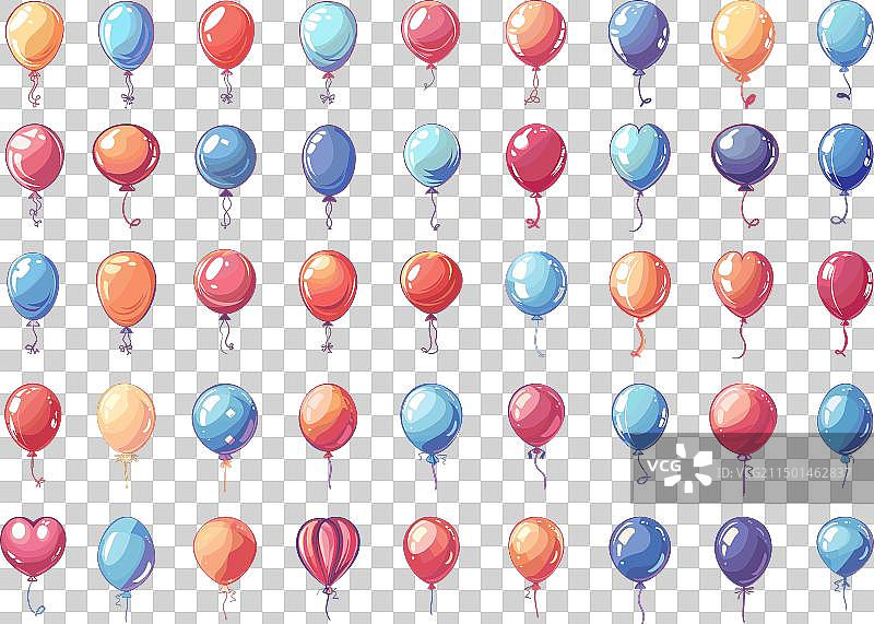 卡通节日气球扁平风格图案图片素材