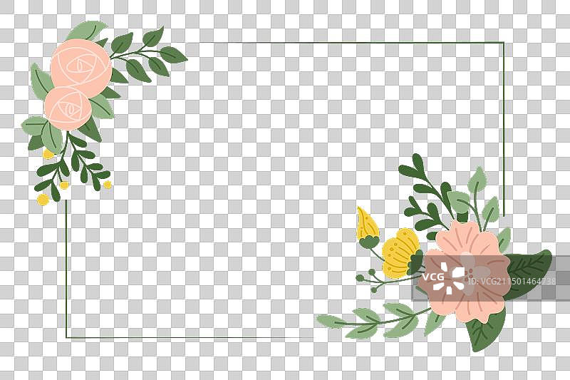 扁平风格的鲜花贺卡模板图片素材