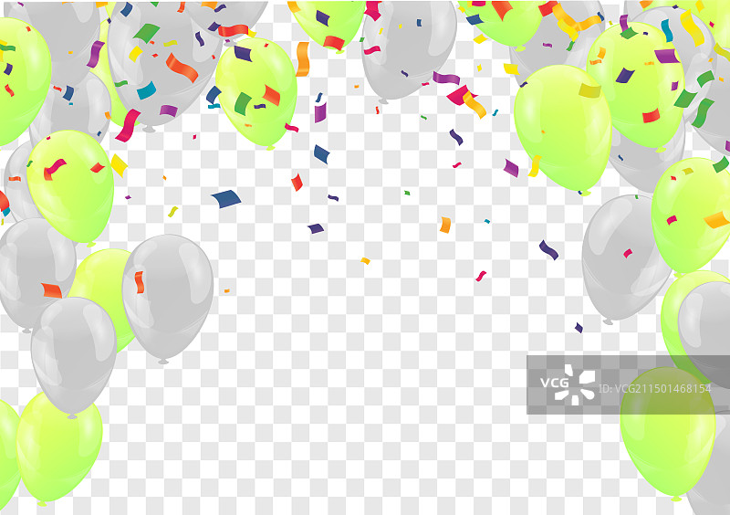 带气球和彩纸屑的庆祝背景图片素材