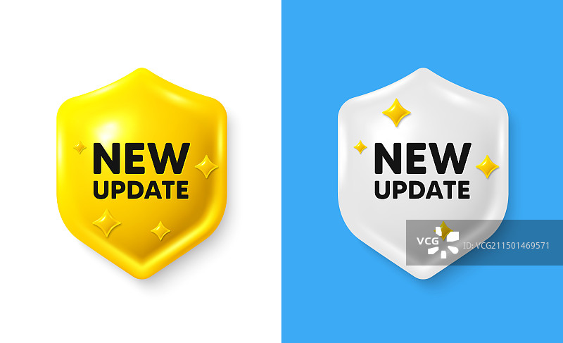 新版本更新图标特惠标志3D盾牌图片素材