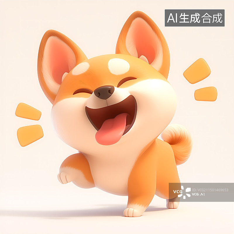 【AI数字艺术】3D卡通小狗图片素材