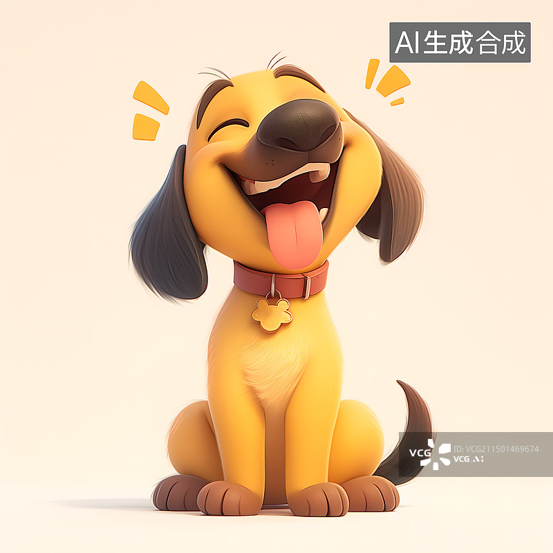 【AI数字艺术】3D卡通小狗图片素材