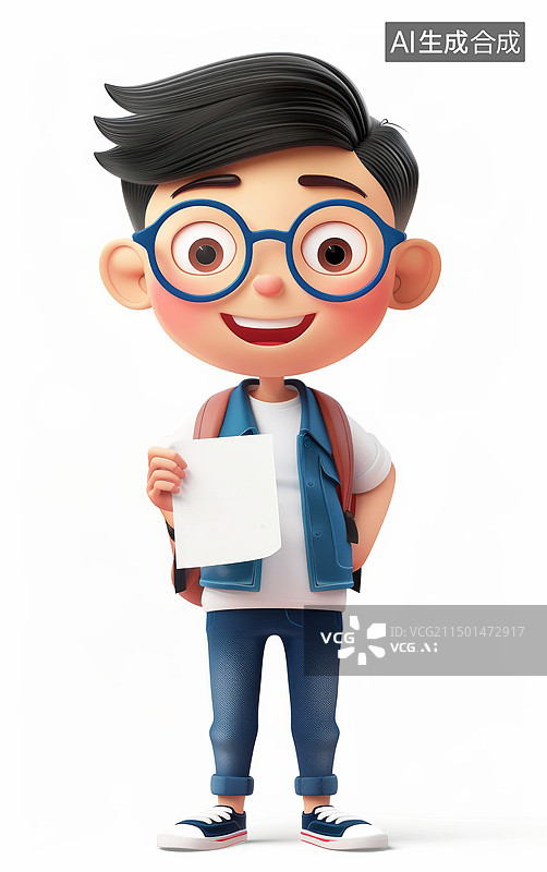 【AI数字艺术】高考生收到高校录取通知书3d人物图片素材