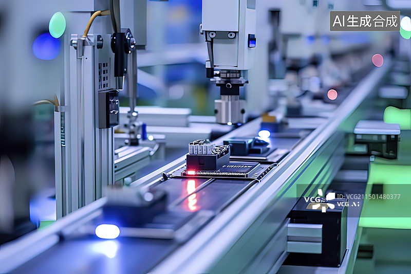 【AI数字艺术】半导体制造生产线图片素材
