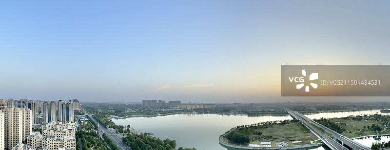 河南濮阳龙湖西湖城市风光图片素材